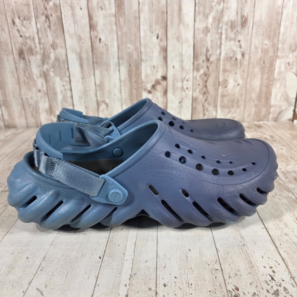 Crocs Echo Clog Blue Mens Size 12 Adjustable Strap Sport Sandals 207937-4EA